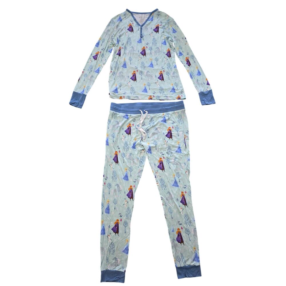 Little Sleepies Frozen 2 Elsa Anna Olaf Long Pajamas Sz Small Top Medium Bottom